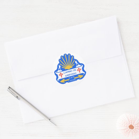 Camino de Santiago Ronde Sticker (Envelop)