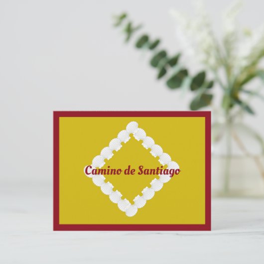 Camino de Santiago Scallop Shell Briefkaart (Staand voorkant)