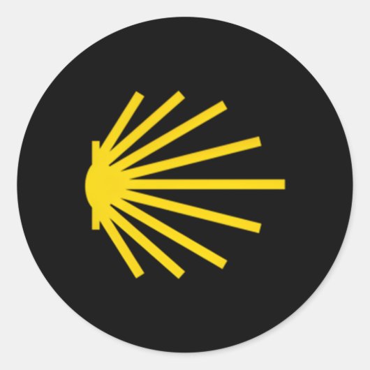 Camino de Santiago Scallop Shell Trail Symbol Pock Ronde Sticker (Voorkant)
