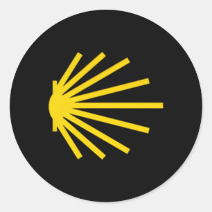 Camino de Santiago Scallop Shell Trail Symbol Pock Ronde Sticker