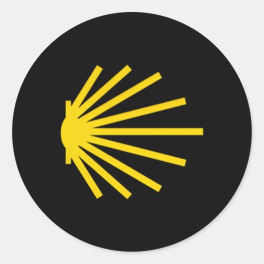 Camino de Santiago Scallop Shell Trail Symbol Pock Ronde Sticker (Voorkant)