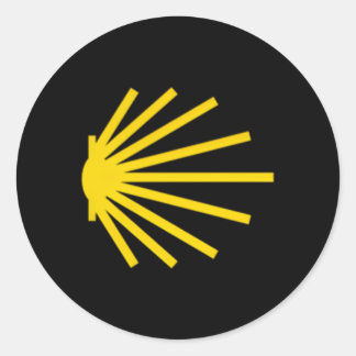 Camino de Santiago Scallop Shell Trail Symbol Pock Ronde Sticker