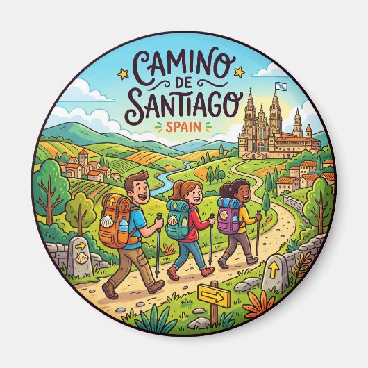 Camino de Santiago Spanje Magneet (Voorkant)