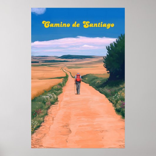 Camino De Santiago Spanje Reisposter Poster (Voorkant)