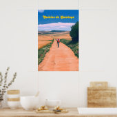 Camino De Santiago Spanje Reisposter Poster (Keuken)