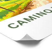 Camino de Santiago Spanje Reisprint Poster (Hoek)