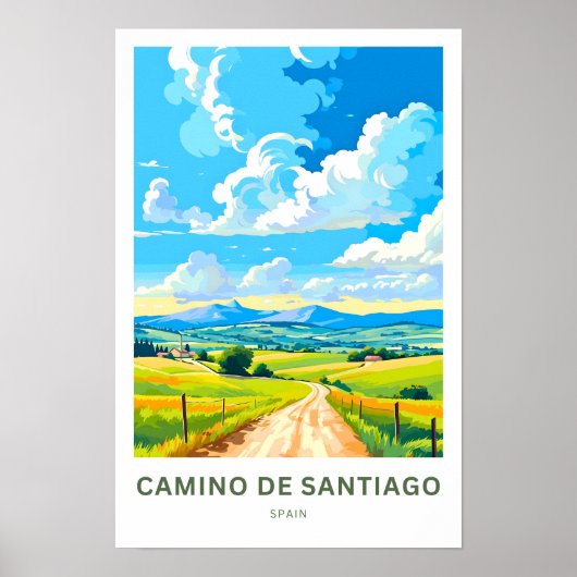 Camino de Santiago Spanje Reisprint Poster (Voorkant)