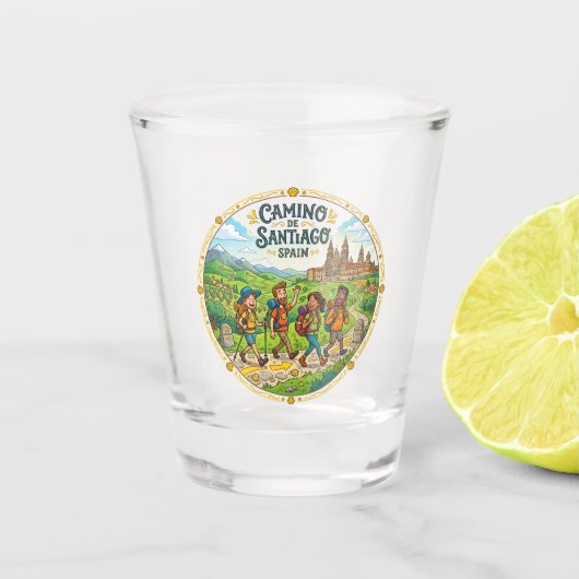 Camino de Santiago Spanje Shot Glas (Voorkant)