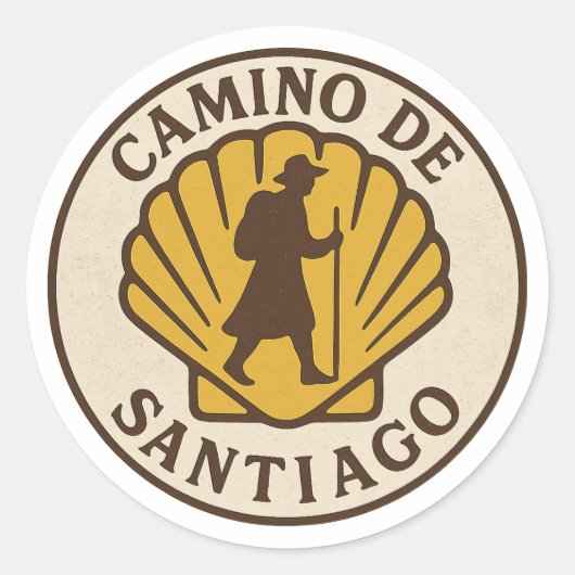 Camino de Santiago Sticker - Pelgrim (Voorkant)