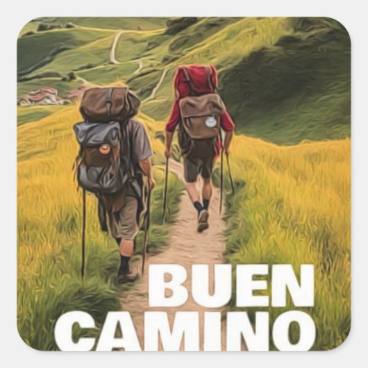 Camino de Santiago Vierkante Sticker (Voorkant)