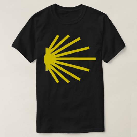 Camino de Santiago Yellow Scallop Shell Trail Symb T-shirt (Design voorkant)