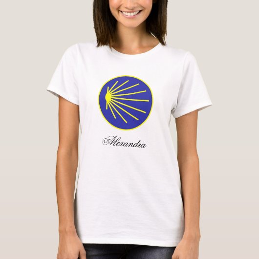  Camino Pilgrim Scallop Shell T-shirt (Voorkant)