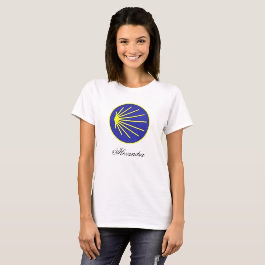 Camino Pilgrim Scallop Shell T-shirt (Voorkant volledig)