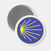 Camino Pilgrim St. James Scallop Yellow Blue Magneet (Voorkant / Achterkant)