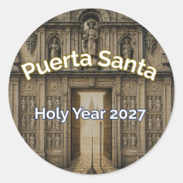 Camino Puerta Santa Heilige Jaar 2027 Patch Ronde Sticker