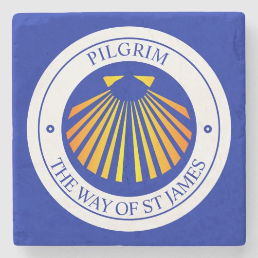 Camino Santiago de Compostela pelgrims Stenen Onderzetter (Voorkant)
