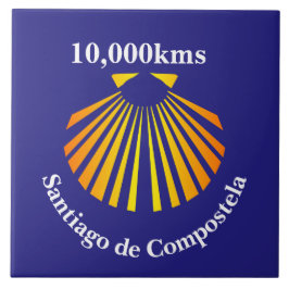 Camino sint-jakobsschelp afstandsmarkering tegeltje