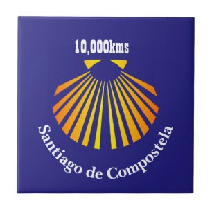 Camino sint-jakobsschelp afstandsmarkering tegeltje