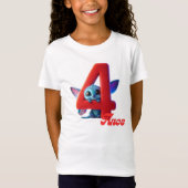 Camisa básica para niña cumpleaños 4 años t-shirt (Voorkant)