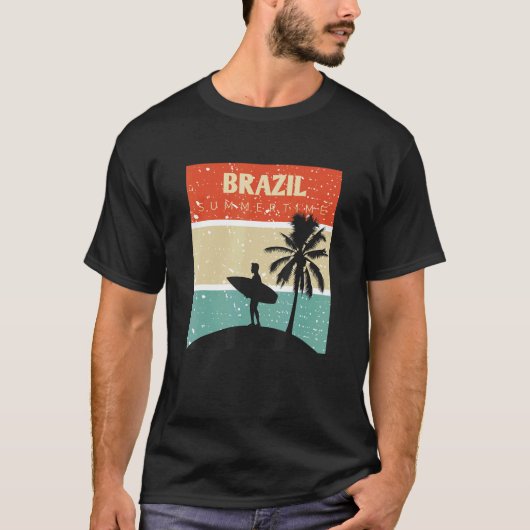 Camisa Brasil Surf Surfing Rio de Janeiro Brazilië T-shirt (Voorkant)