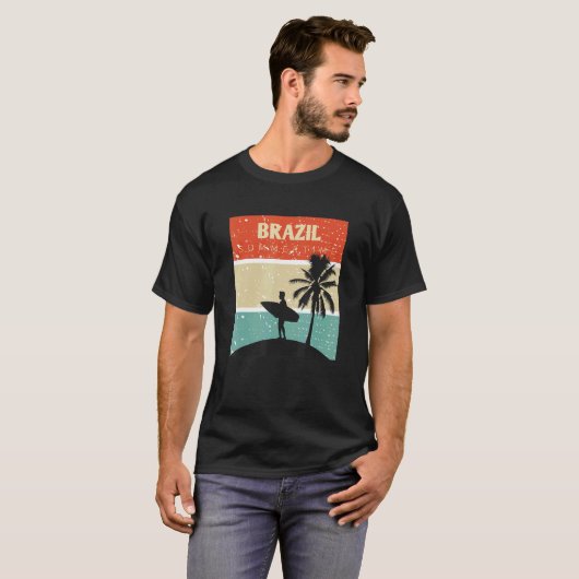 Camisa Brasil Surf Surfing Rio de Janeiro Brazilië T-shirt (Voorkant volledig)
