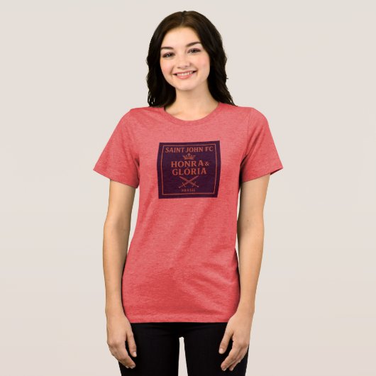 Camisa Feminina Honra & Glória Saint John FC. Tri-Blend Shirt (Voorkant volledig)
