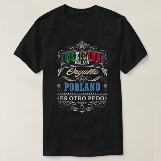 Camisa Graciosa de Hombre de Puebla Meico y Poblan T-shirt (Design voorkant)