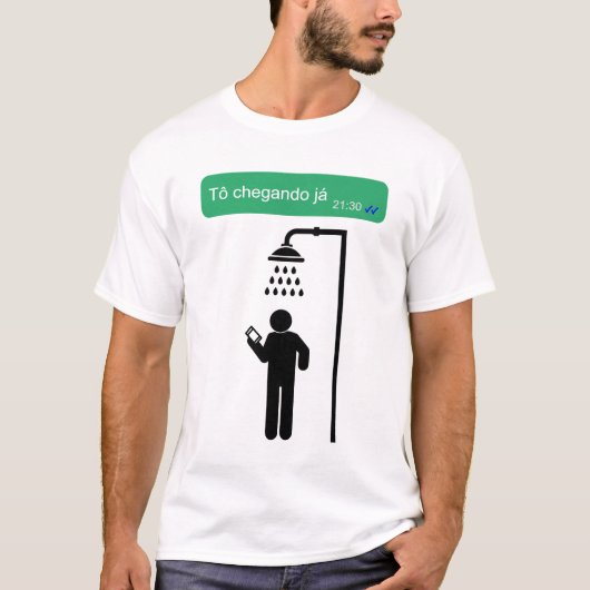 Camisa masculina Whatsapp mensagem T-shirt (Voorkant)