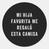 Camisa Para Papa E Hija Camisa Graciosa Para Papa Ronde Sticker (Voorkant)