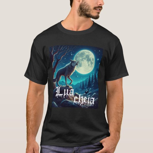 camisa preta estampa lua cheia t-shirt (Voorkant)