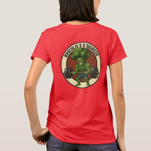 Camiseta Adulto Brócolis é o Segredo - Back T-shirt (Achterkant)