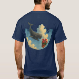 Camiseta Adulto Whale And Bowl Of Petunias - Back T-shirt