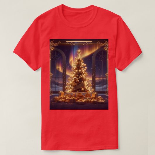 Camiseta arvore de natal de ouro t-shirt (Design voorkant)