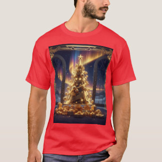 Camiseta arvore de natal de ouro t-shirt