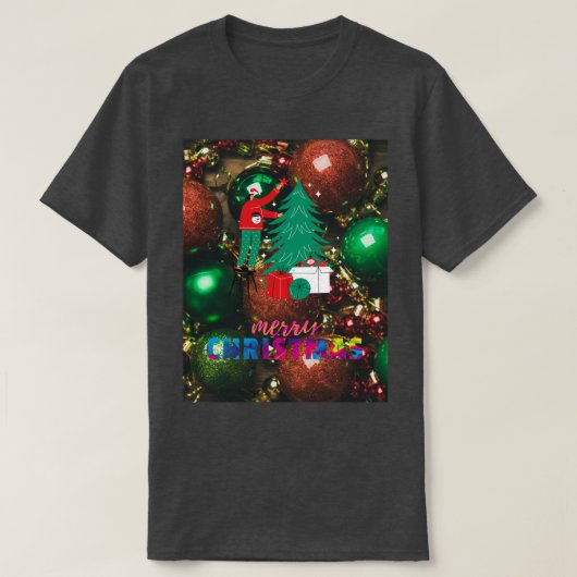 Camiseta Básica Masculina Escura/Natal T-shirt (Design voorkant)