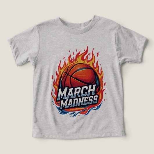 Camiseta  Basketball en Llamas March Madness (Design voorkant)
