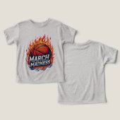 Camiseta  Basketball en Llamas March Madness (Ontwerp Voorkant & Achterkant)