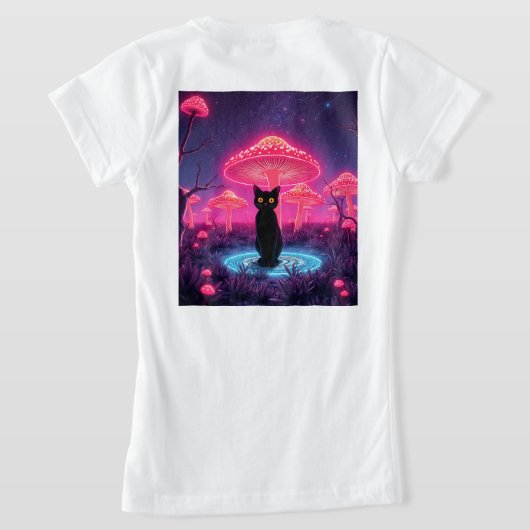 camiseta black cat in the psychedelic world t-shirt (Laag Achter)