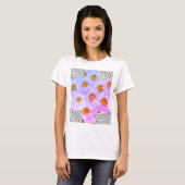 Camiseta blanca floral mujer t-shirt (Voorkant volledig)