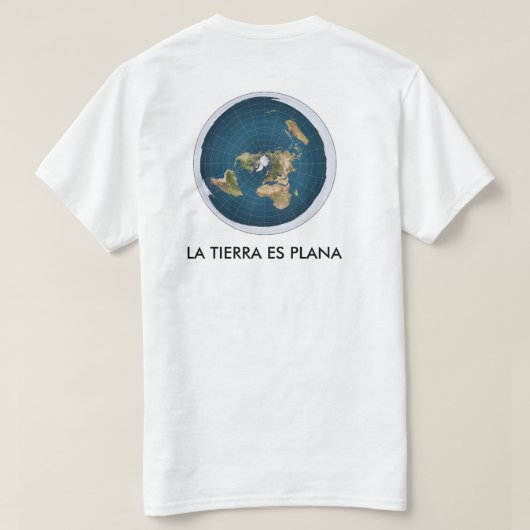 camiseta blanca mapa tierra plana t-shirt (Design achterkant)
