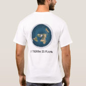camiseta blanca mapa tierra plana t-shirt (Achterkant)