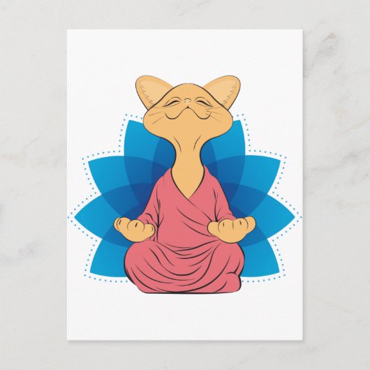 Camiseta Buddha cat meditating - Guru cat - Namast Briefkaart (Voorkant)