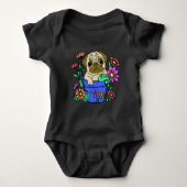 camiseta cachorrinho fofo nas flores romper (Voorkant)