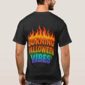 Camiseta Calabaza de Halloween en Llamas Arcoíris T-shirt (Achterkant)