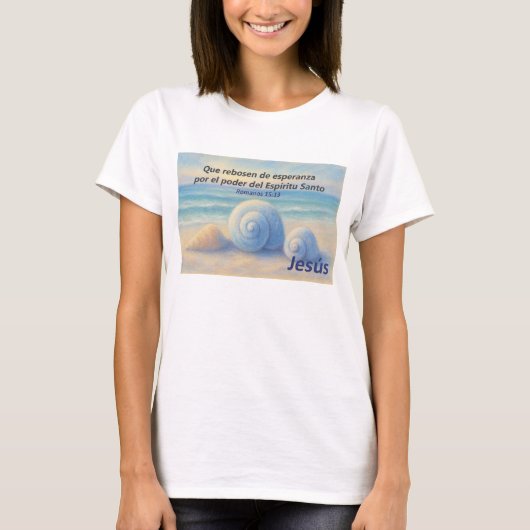 Camiseta caracolas de Mar con Versículo Romanos T-shirt (Voorkant)