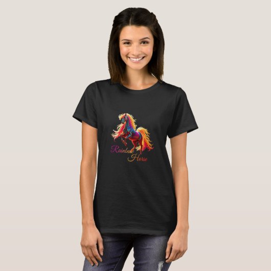 Camiseta Cavalo Arco-Íris T-shirt (Voorkant volledig)
