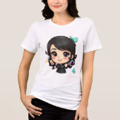Camiseta chibi Estampado divertido Moda casual Art Tri-Blend Shirt (Voorkant)