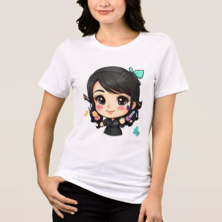 Camiseta chibi Estampado divertido Moda casual Art Tri-Blend Shirt