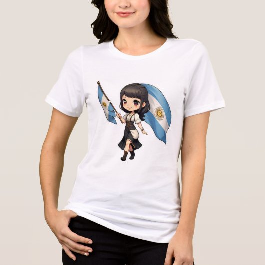 Camiseta chibi Estampado divertido Moda casual Art Tri-Blend Shirt (Voorkant)