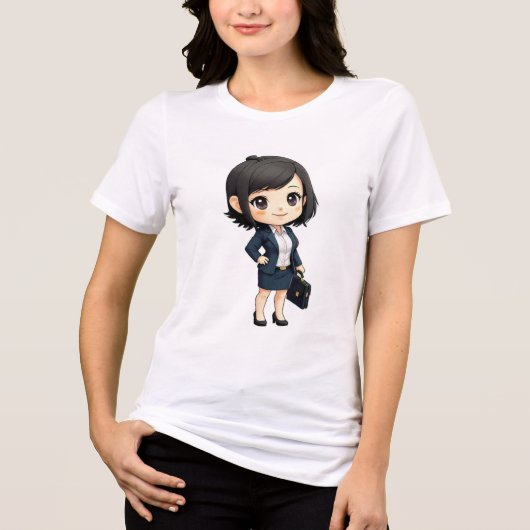 Camiseta chibi Estampado divertido Moda casual Art Tri-Blend Shirt (Voorkant)